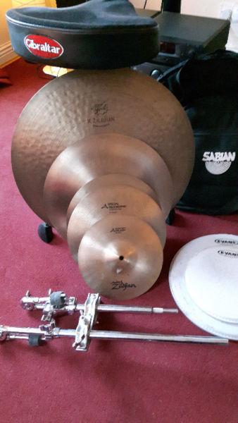 Beautiful Zildjian K and A + Sabian signature cymbals + extras