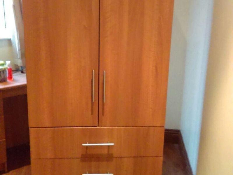 Solid wood wardrobe with three drawers