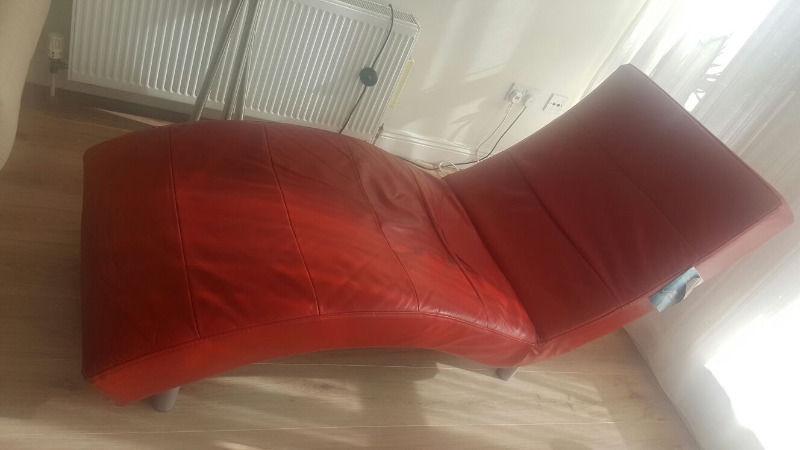 Stylish red leather chaiselong for sale