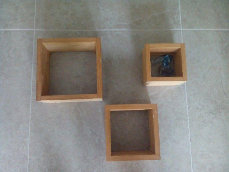 3 Box Shaped Wall Shelves