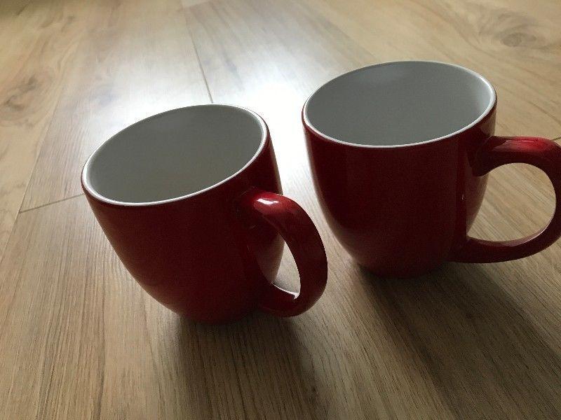 DUNNES Red Mugs*2