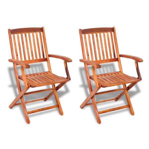 Outdoor Chairs : vidaXL Outdoor Dining Chair 2 pcs Acacia Wood(SKU41819)