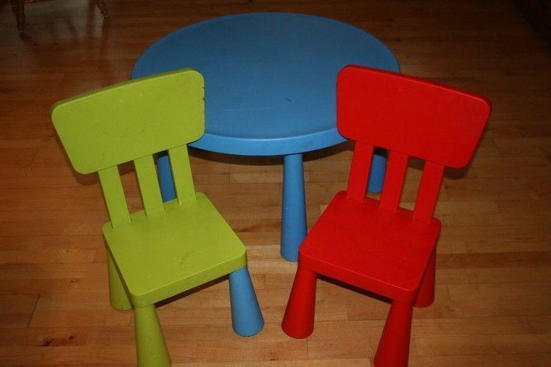 IKEA childrens table and 2 chairs