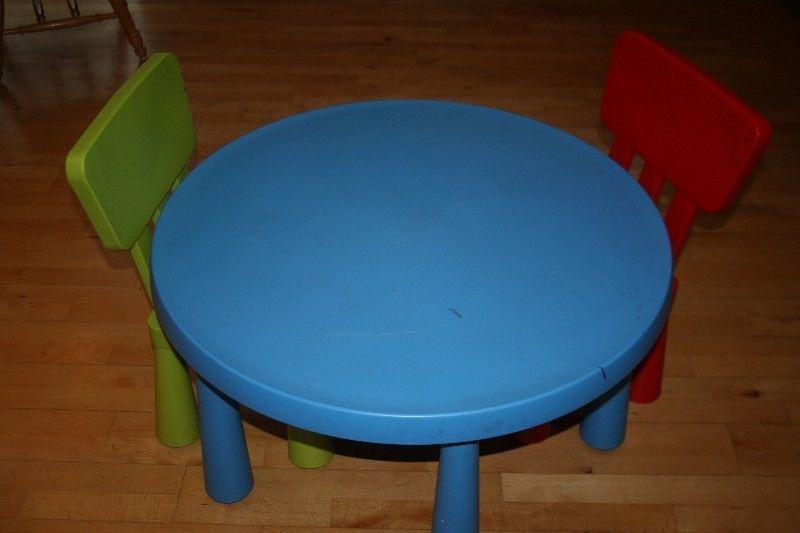 IKEA childrens table and 2 chairs