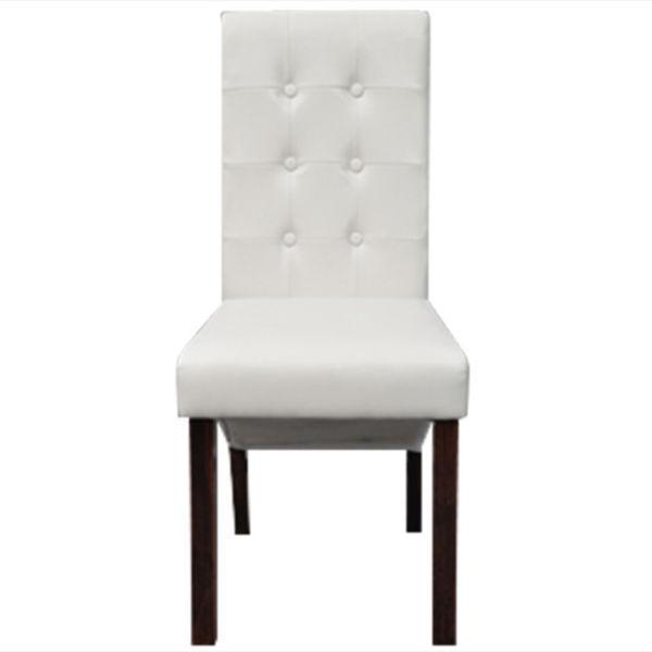6 pcs Artificial Leather Wood White Dining Chair(SKU271889)