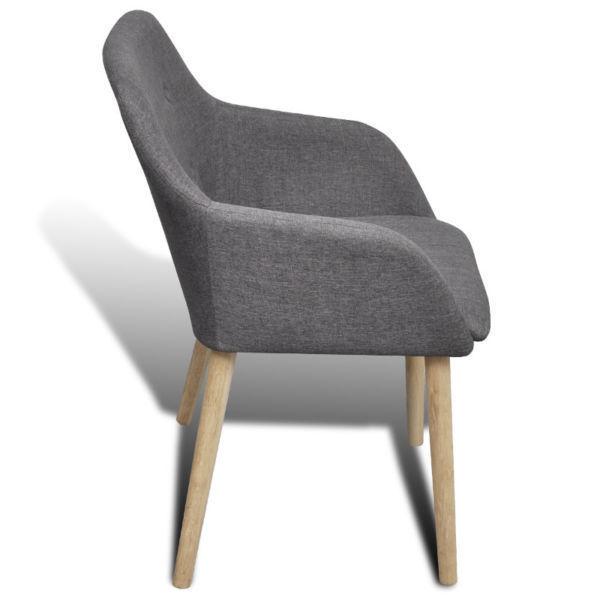 2 pcs Fabric Dining Chair Set with Oak Legs(SKU241766)