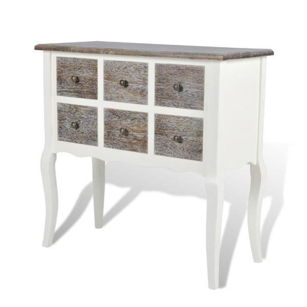 Buffets & Sideboards : Console cabinet 6 drawers white wood(SKU240402)