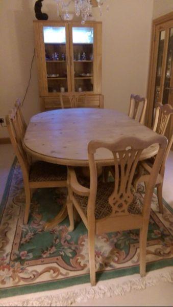 Solid White Oak Extendable Dining Table & 6 Chairs