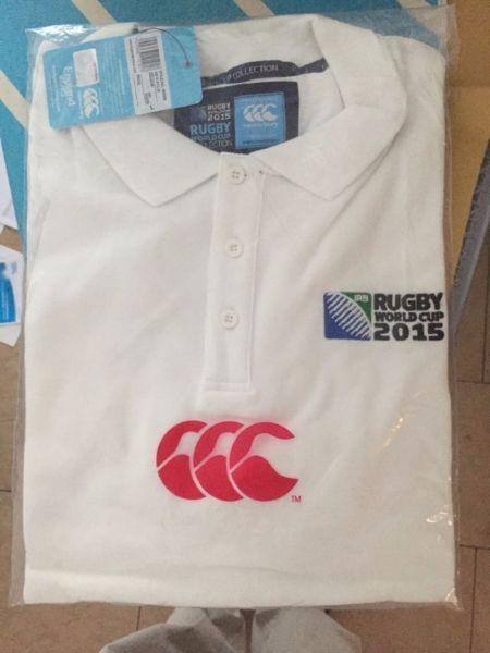 Canterbury White Rugby World Cup 2015 Polo Shirt (Size L) (Brand New With Tags)