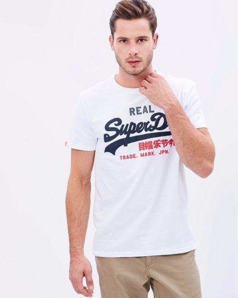 Superdry White Vintage Logo Tri Entry T-Shirt (Size L) (Brand New With Tags)