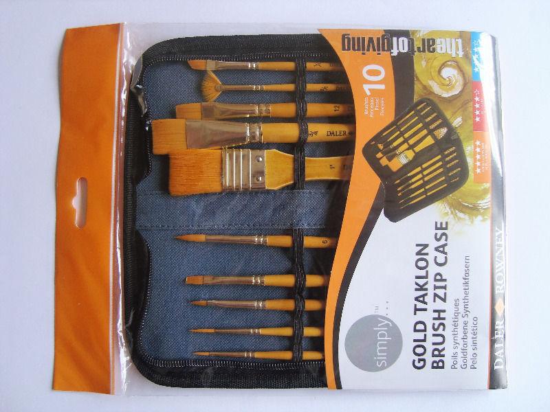 Brand New Daler Rowney Simply Gold Taklon Brush Zip Case for Sale