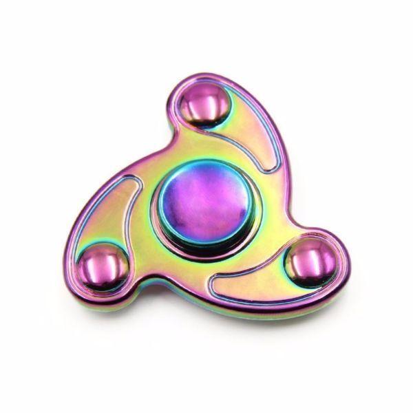 Latest Longest Spin Ever Rainbow Hot Unique Fidget Spinner Alloy Aluminum Metal Toy in Metal Case