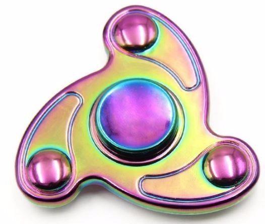 Latest Longest Spin Ever Rainbow Hot Unique Fidget Spinner Alloy Aluminum Metal Toy in Metal Case