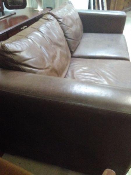 Genuine Leather 2 seater Sofa Bed
