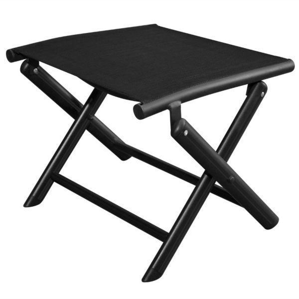 Outdoor Foot Rests : vidaXL Folding Footstool Aluminium 41x49.5x38 cm Black(SKU41742)
