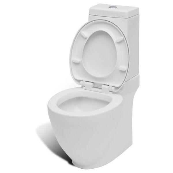 WC Bathroom Square Ceramic White Special Design Toilet(SKU240376)