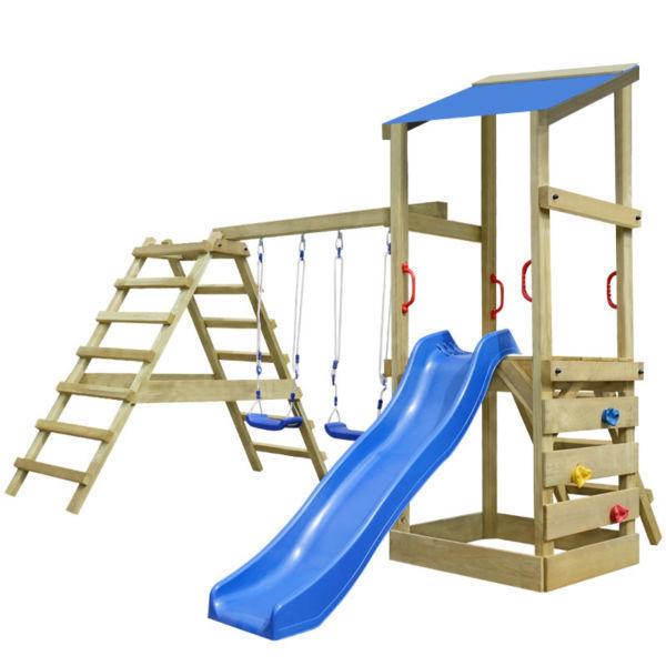 Playhouses : vidaXL Playhouse Set with Ladders, Slide and Swings 356x255x235 cm (SKU272476)
