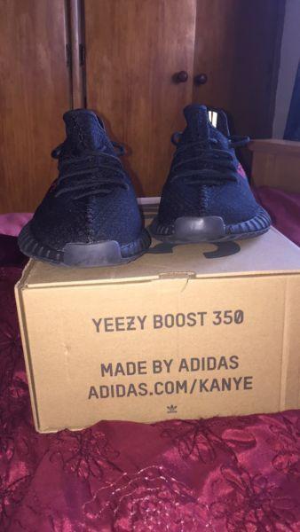 Adidas black res yeezy boost 350 v2 size 8