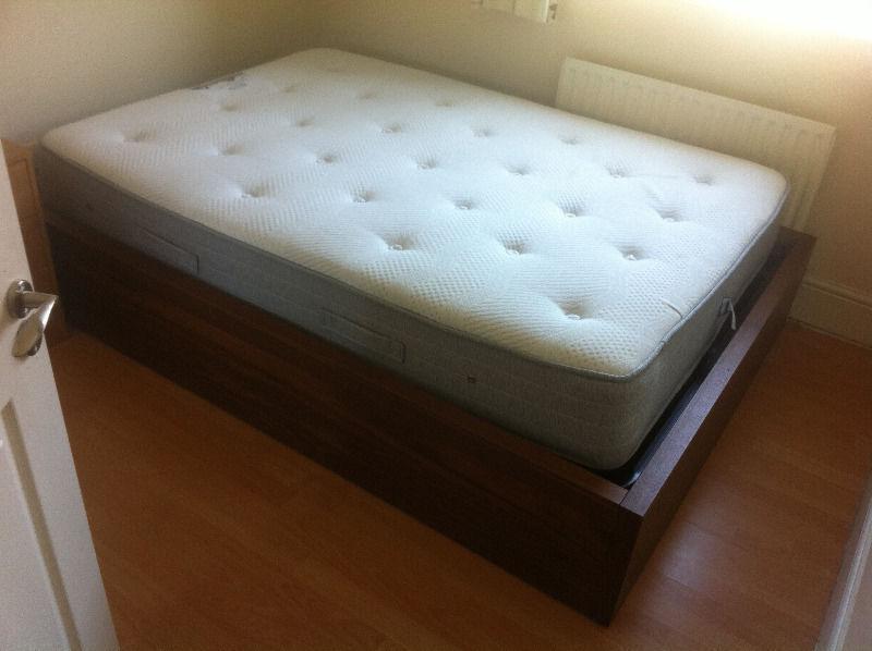 Double Bed & Mattress - Excellent Condition, Storage System underneath Bed