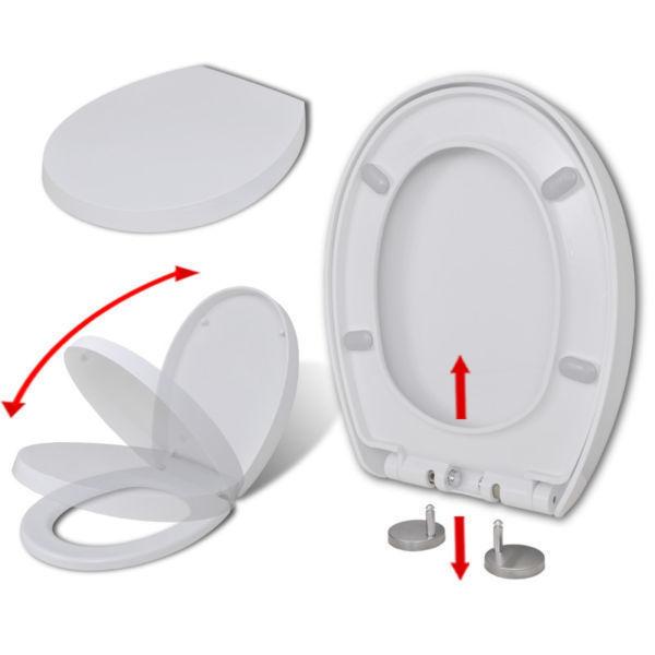 Toilet & Bidet Seats : White Soft-close Toilet Seat with Quick-release Design Round(SKU141764)