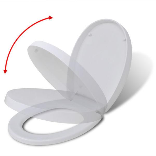 Toilet & Bidet Seats : White Soft-close Toilet Seat with Quick-release Design Round(SKU141764)