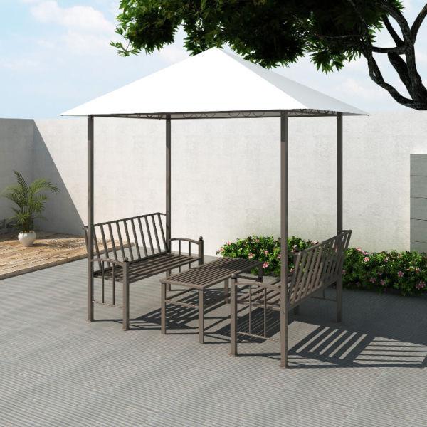 Canopies & Gazebos : Garden Pavilion with Table and Bench 2,5 x 1,5 x 2,4 m(SKU40789)