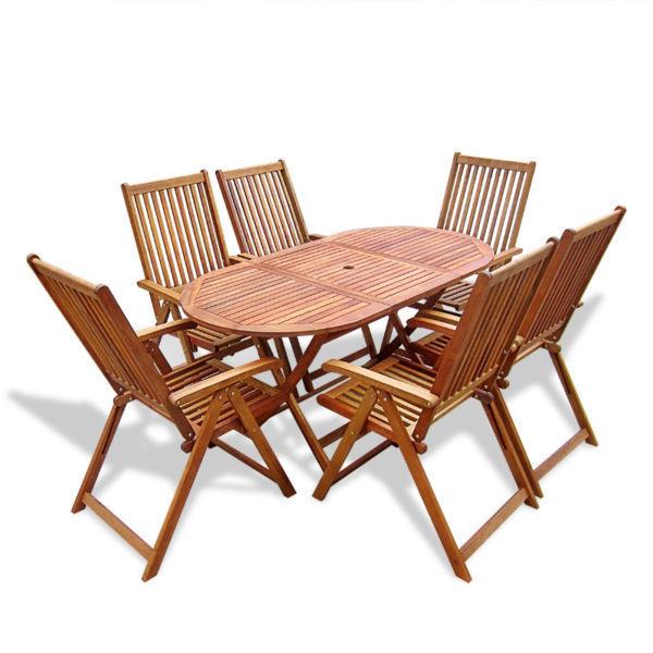 Outdoor Furniture Sets : Seven Piece Outdoor Dining Set Wood(SKU41815)
