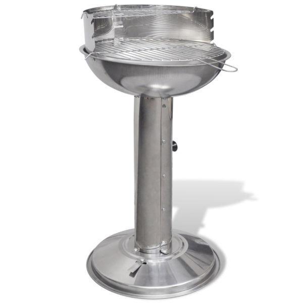 Outdoor Grills : Stainless Steel Pedestal Round Charcoal BBQ Grill(SKU41255)