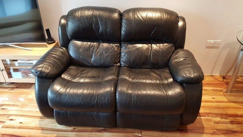 Real leather 3+2 recliner sofa set