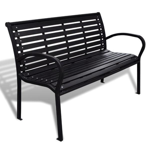 Outdoor Benches : Garden Bench with Steel Frame(SKU41556)