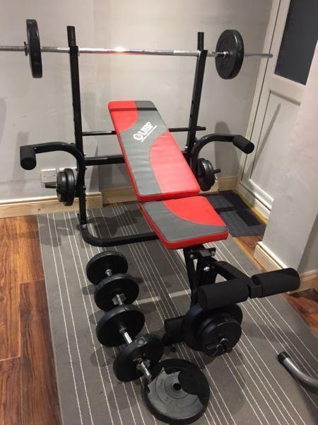 Workout bench with 50 kg weight