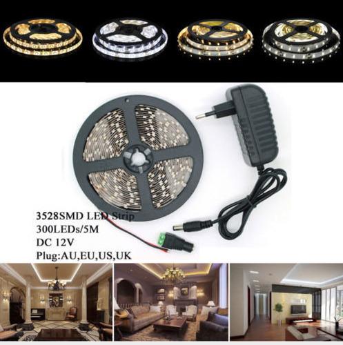 5m 300 leds strip light with power adapter