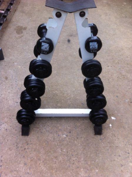 RACK AND DUMBBELLS