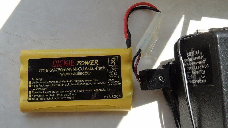 Dickie Power 9,6V-750mAh, Ni-Cd akku pack