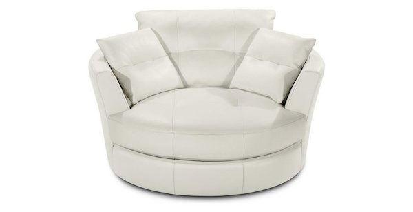 Brand new white leather Love seat / Swivel chair for sale