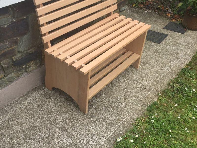 Solid beech and oak bench