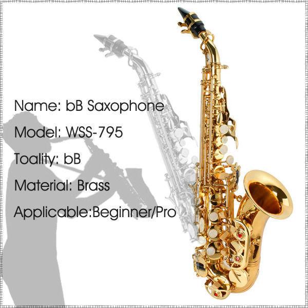 LADE WSS 795 BB golden brass saxophone hand caved tube for beginner