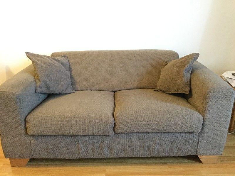 2x Brown 2-Seater Couches