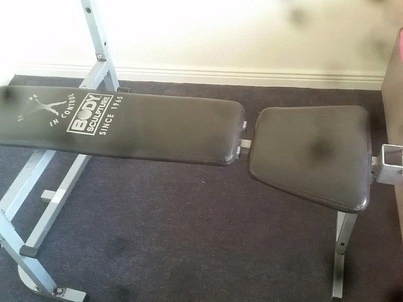 Weight bench bars and weights