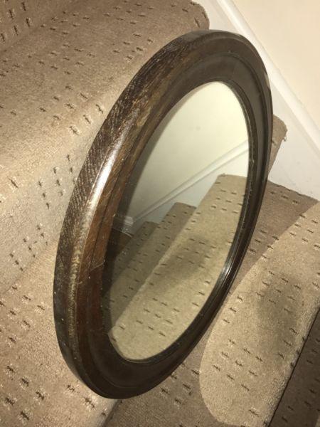 Original oak vintage mirror
