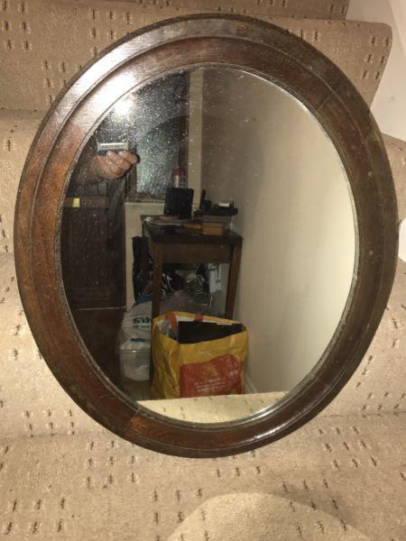 Original oak vintage mirror