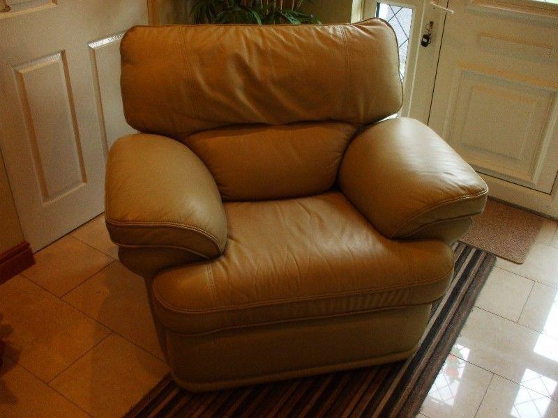 Cream Leather Recliner Chair