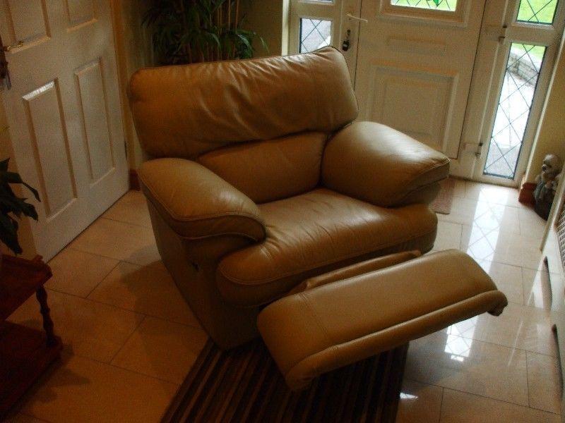 Cream Leather Recliner Chair