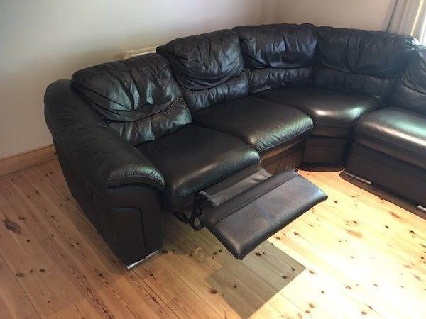 Real leather Italian made corner sofa