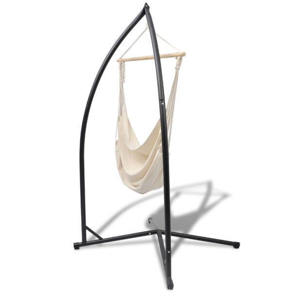 Hammocks : vidaXL Hammock Chair Steel and Fabric Cream(SKU42275)