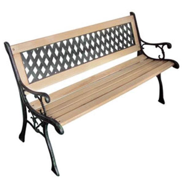 Outdoor Benches : Garden Bench with Diamond-Patterned Backrest Nostalgic(SKU40262)