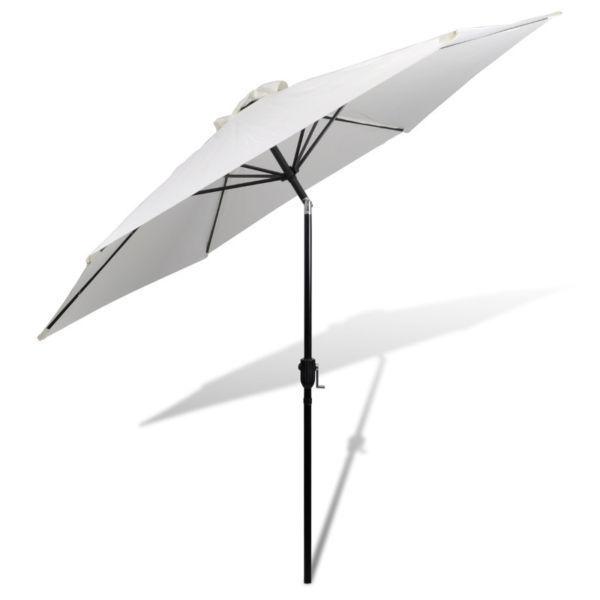 Outdoor Umbrellas & Sunshades : Parasol Sand White 3m Steel Pole(SKU40770)