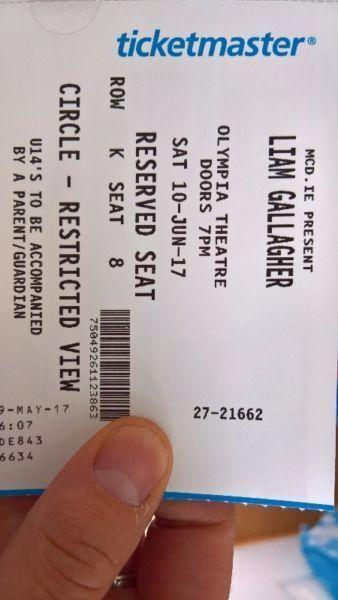 Liam Gallagher Olympia Ticket