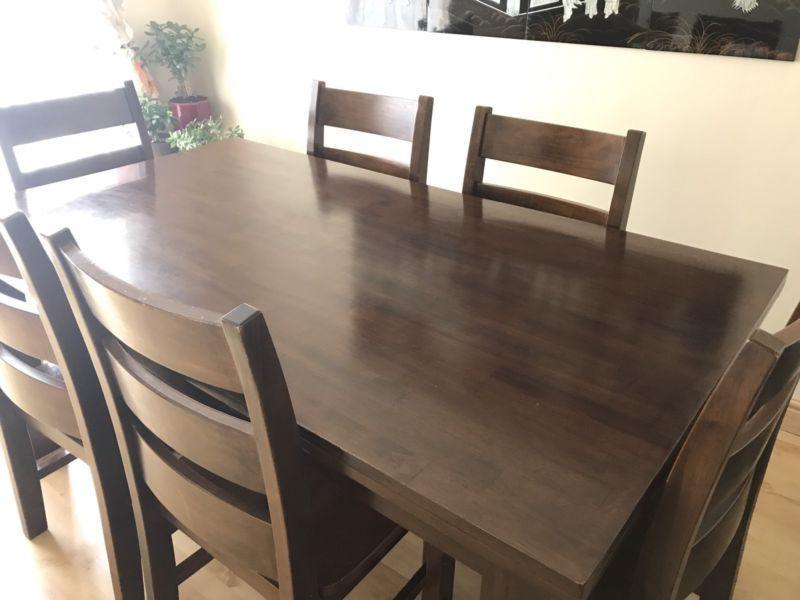 Dining table and chairs