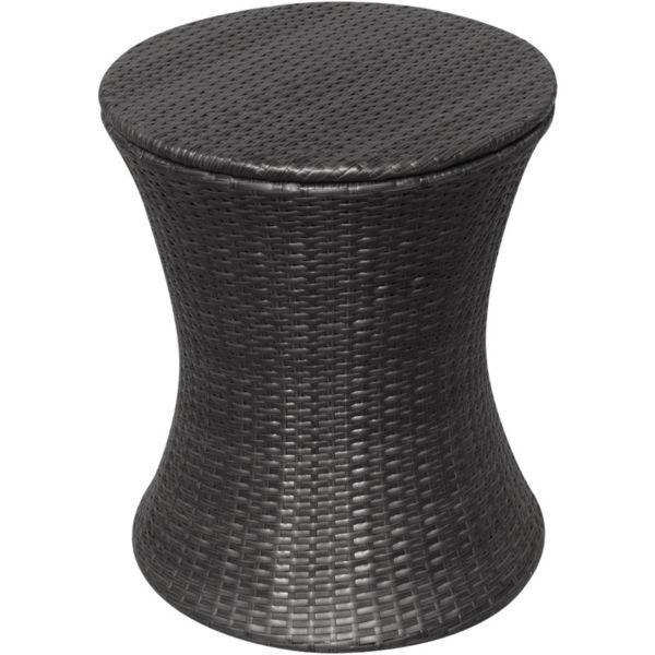 Outdoor Tables : vidaXL Ice Cooler Bucket Table Poly Rattan Black(SKU41891)